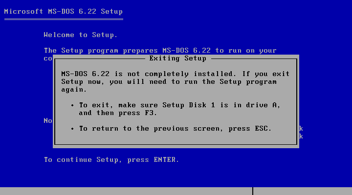 Installing DOS 6.22 in VMware Player