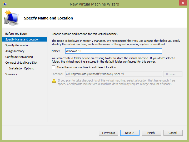 Setting up Windows 10 in a Virtual Machine (VMWare Player or Hyper-V Manager)