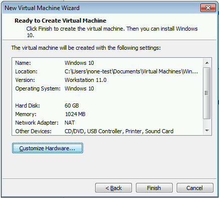 Windows 10 VMware Setup 007