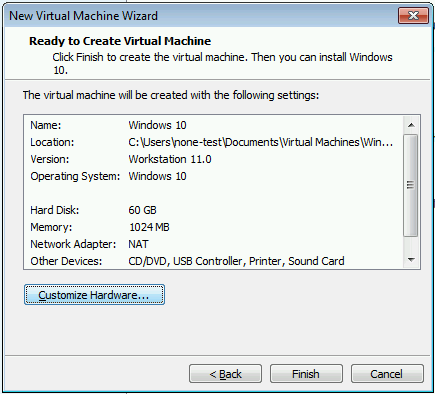 Setting up Windows 10 in a Virtual Machine (VMWare Player or Hyper-V Manager)