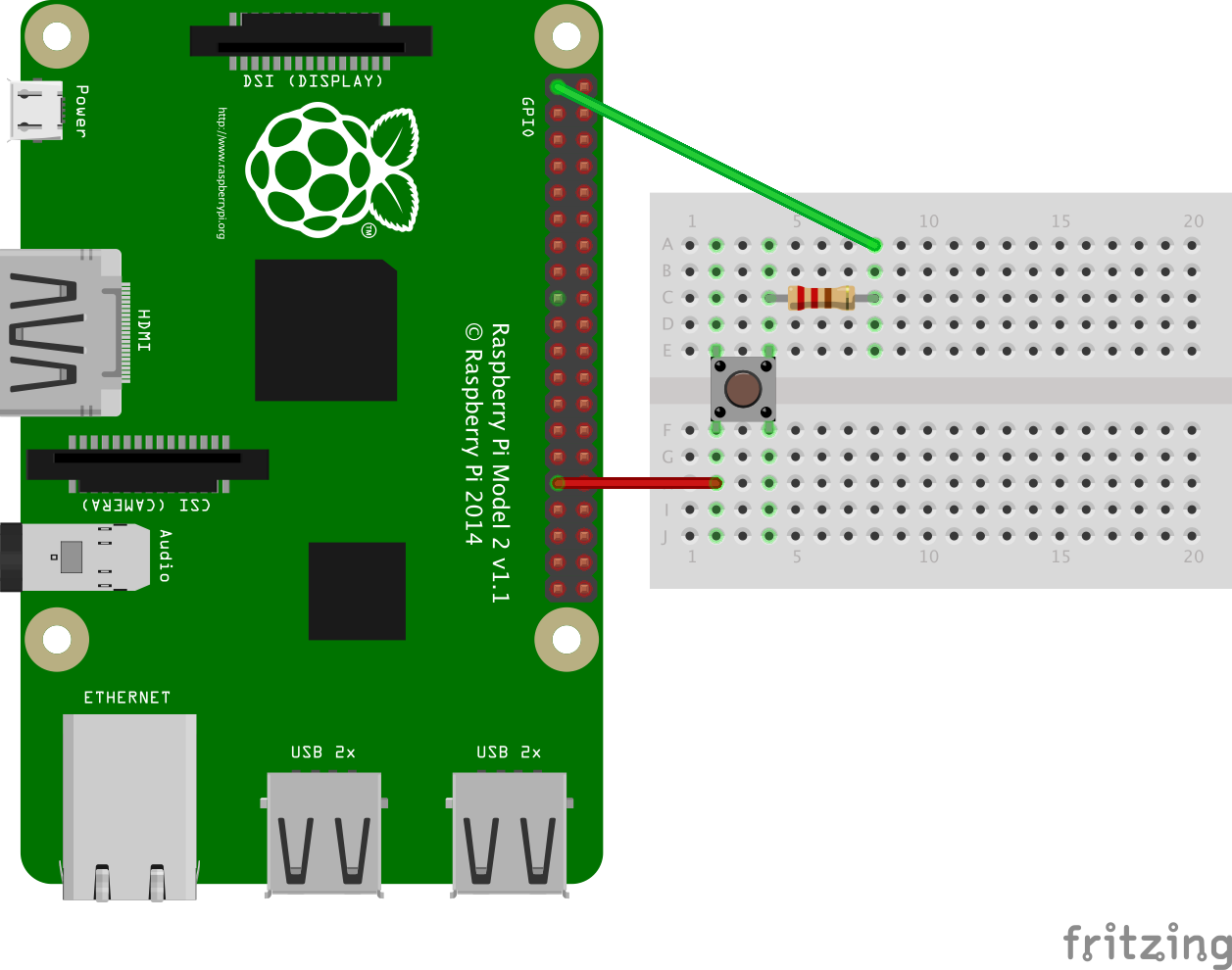 Using PullUp and PullDown Resistors on the Raspberry Pi