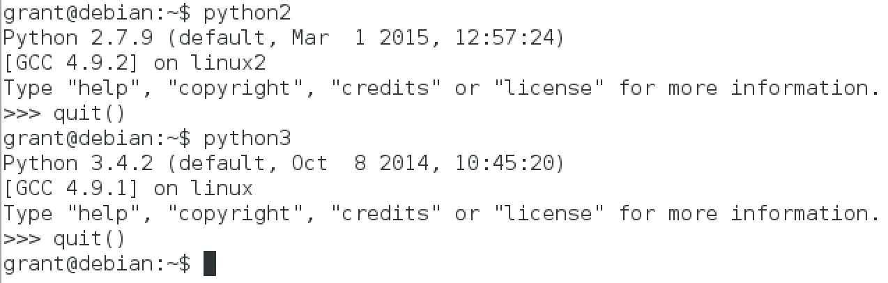 debian - python 2 and 3 installed