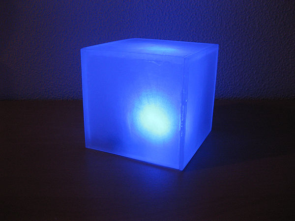 blue led cube
