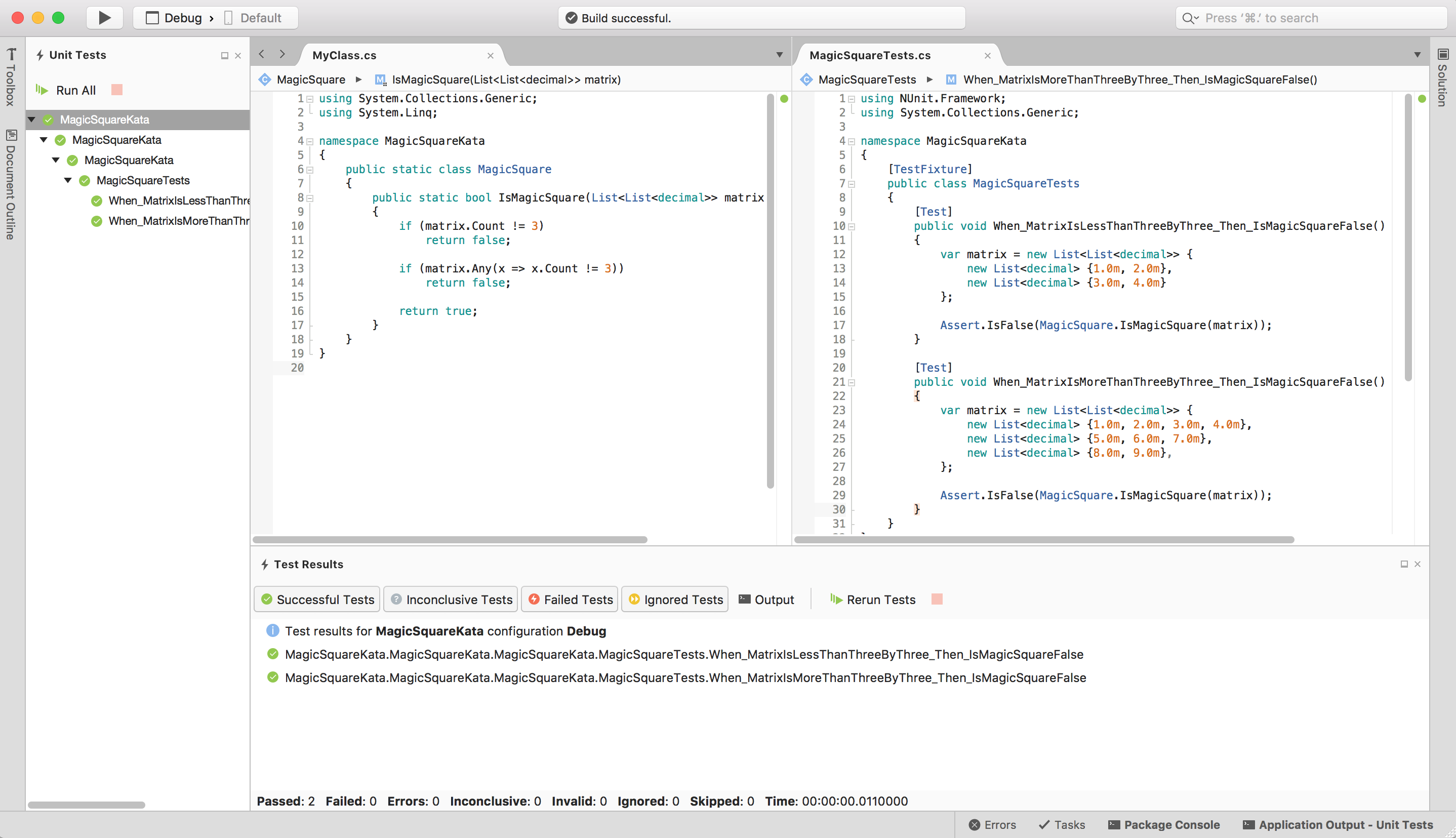 visual studio for mac nunit