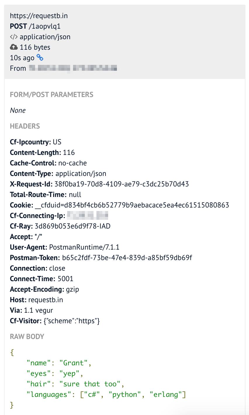 How can I test what a REST endpoint is posting?