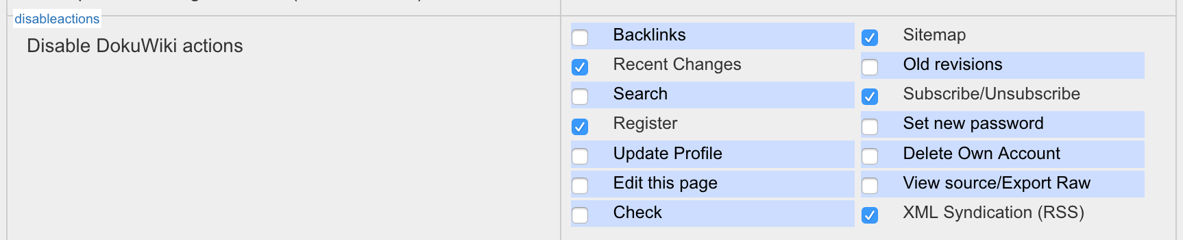 disable-dokuwiki-actions