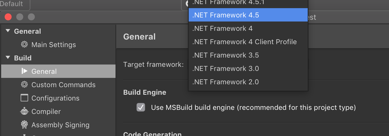 How to select an earlier .NET version on Visual Studio for Mac (tl;dr: you can't)