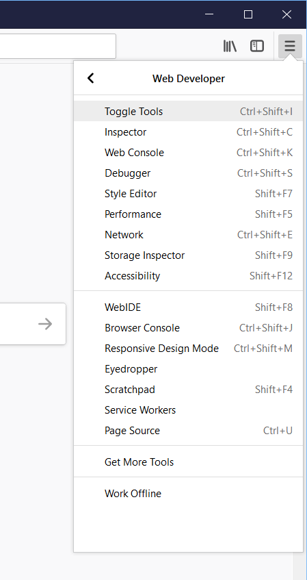 How do I open the browser dev console?