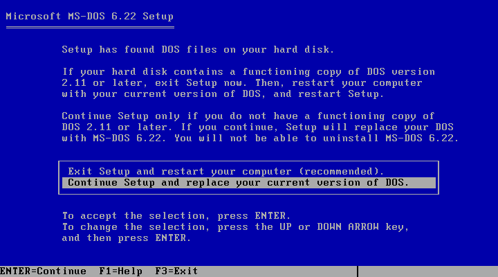 Installing DOS 6.22 in VMware Player