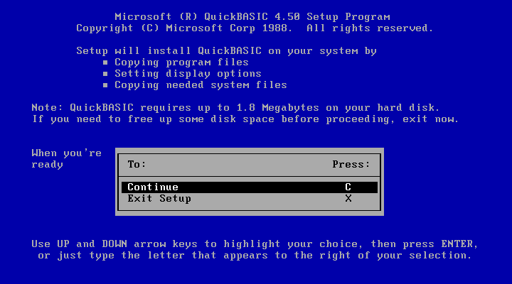 qbasic 4.5 from microsoft