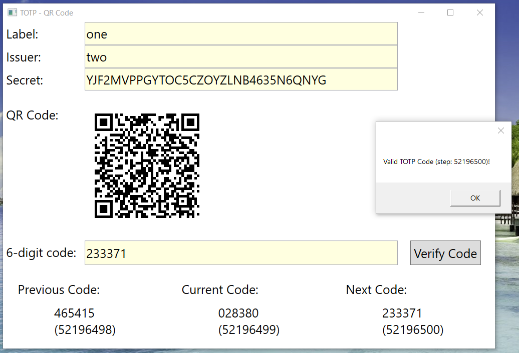 How to generate and verify TOTP 2FA codes (in C#)