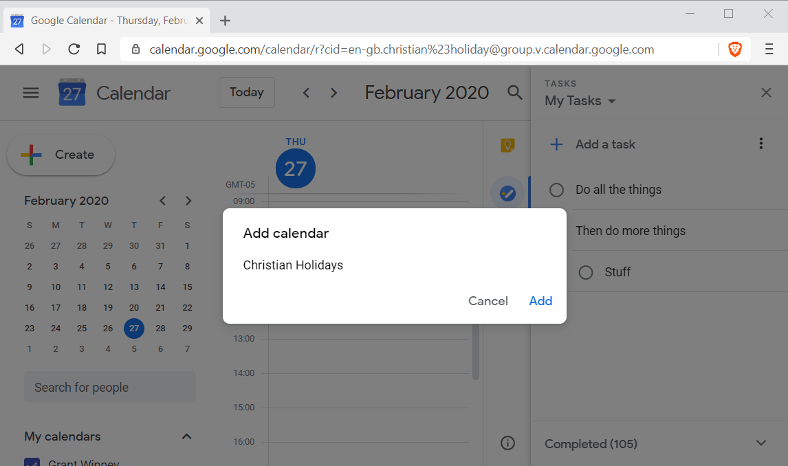 How to find the iCal address for a public Google calendar