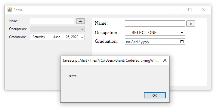 Hosting a simple webpage in WinForms with CEFSharp