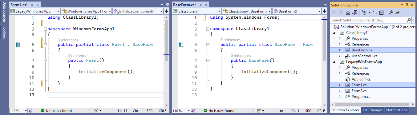 Why doesn't VS 2022 show my WinForms UI at design time?