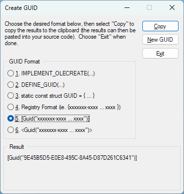 How can I generate a new GUID?