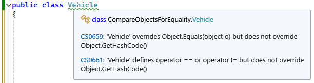 Compiler warning to override Object.GetHashCode