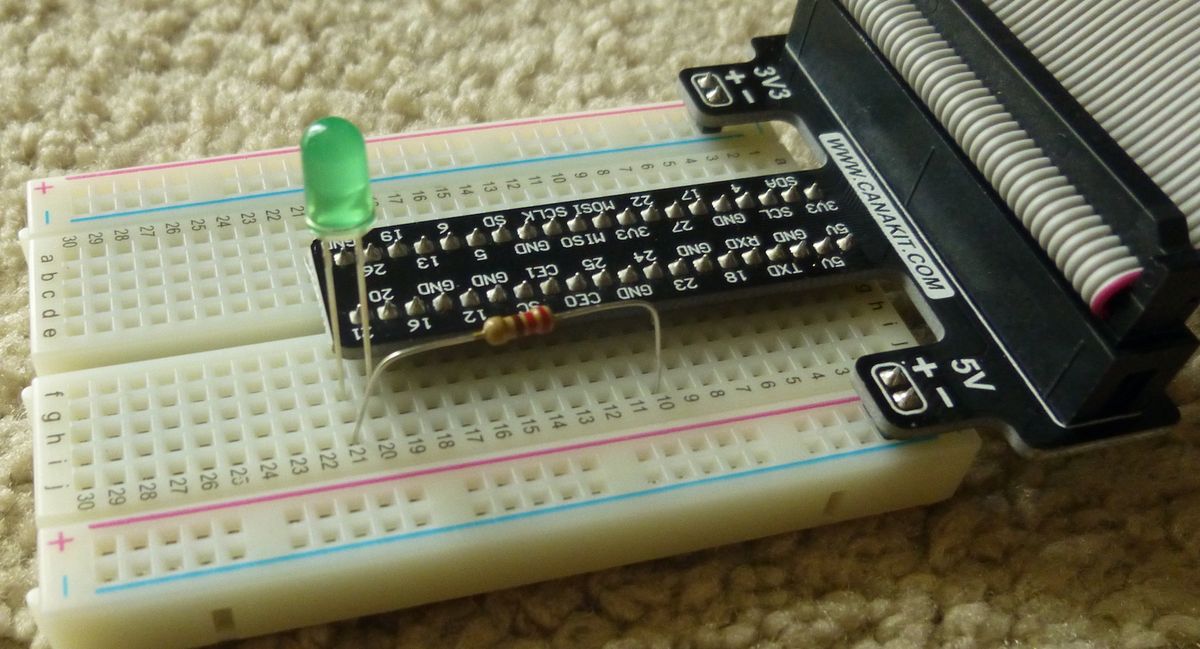 Hello World for the Raspberry Pi (Making an LED Blink)